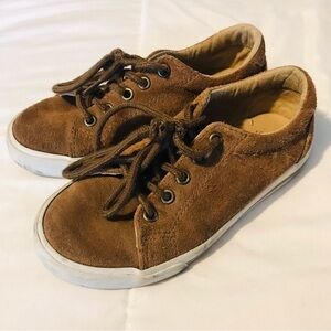 Janie and Jack Brown Leather Suede Lace Up Sneaker Shoes Boy’s size 12 4 4T 5